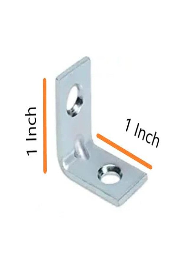 bvslf 24 Pack of 25mmx25mm Zinc Plated L Shape Bracket for Shelf Support Corner Brace, 90 Degree Right Angle Metal Shelf Support Bracket for Wood Frame Furniture Shelve Chair (1 x 1 Inch, Set of 24) - Image 2